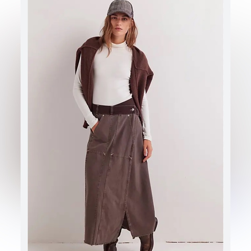 We The Free Brown Maxi Skirt